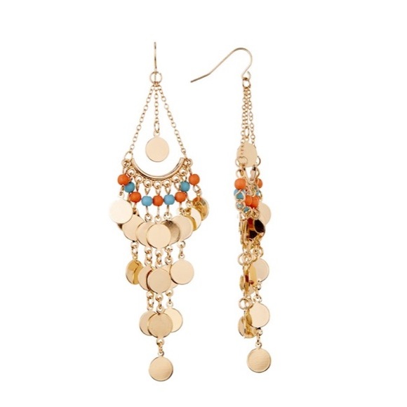 NWOT Natasha Access. Bead Disc Dangle Earrings - Picture 2 of 5